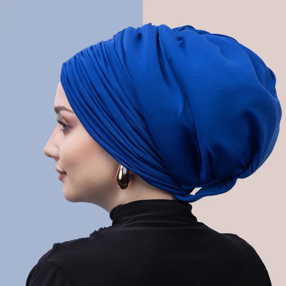 Mavi drapeli dolgulu bone