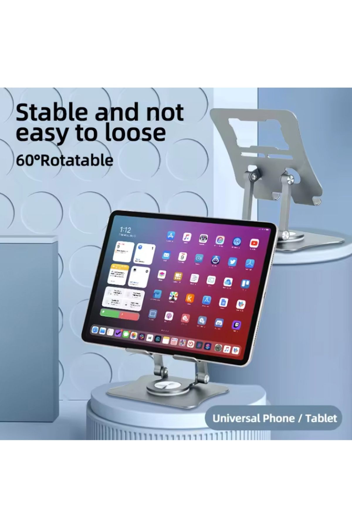 Tablet Stand Alüminyum Alaşım Profesyonel Tablet Standı 360 Derece Döner 11-16 inç Tabletler G68