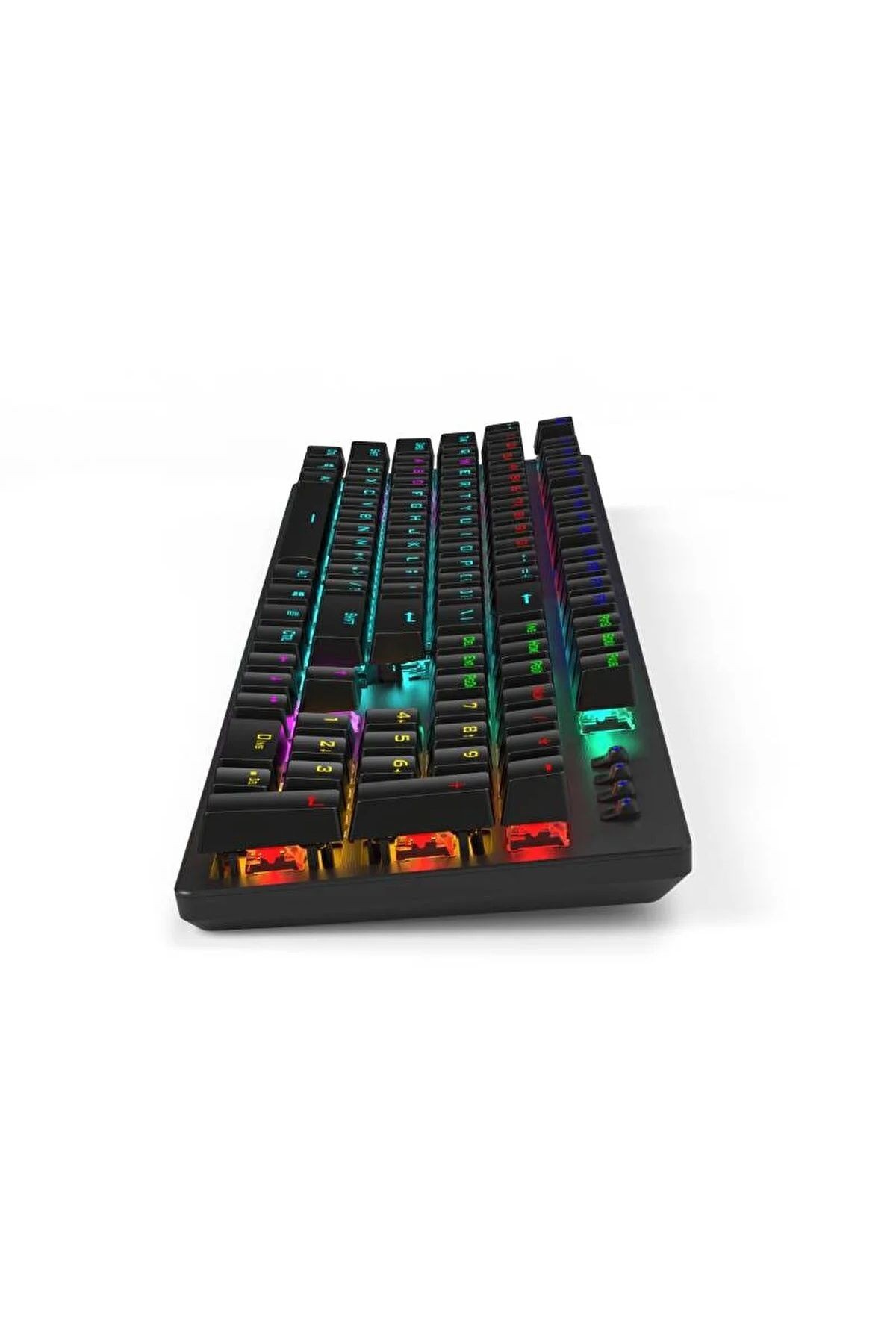 GK100F Mekanik Gaming Klavye RGB Işıklı Kablolu Klavye Şık Zafir Modern Tasarım Türkçe Q Klavye