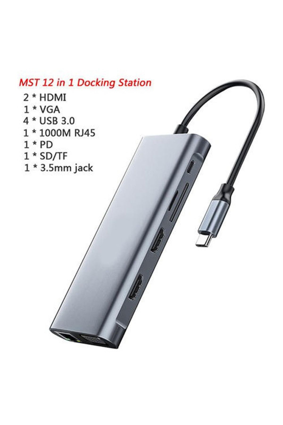 Dock Station 2 Adet HDMI Uyumlu 1000 Mbps 4 K Çift Monitör USB C Adaptörü USB 3.0 VGA RJ45 Pd ZR610