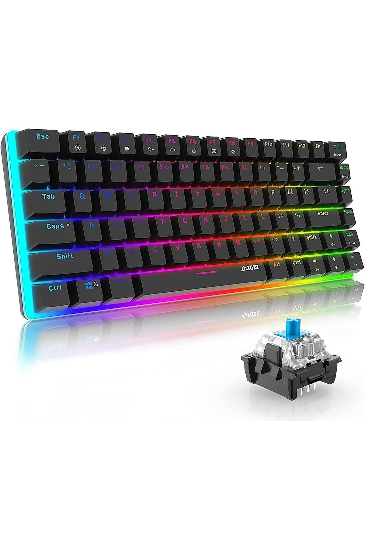 Mekanik Ingilizce Q Klavye Gaming Rgb Mavi Switch Ak33 Aydınlatmalı Edition Mekanik Klavye