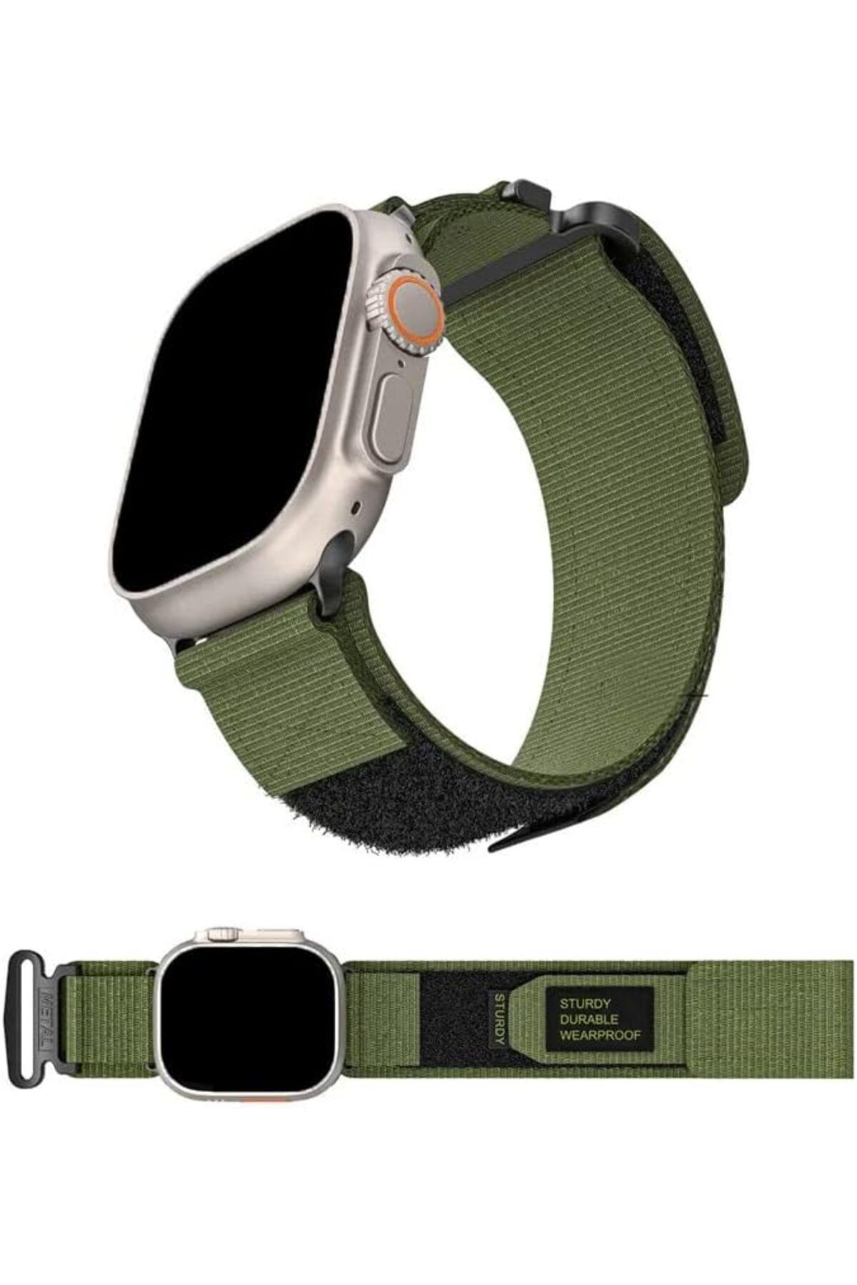 Apple Watch ile uyumlu Kayış 42/44/45/49mm Wear-Proof Spor Esnek Çırt Çırt Adventure Silikon Kordon