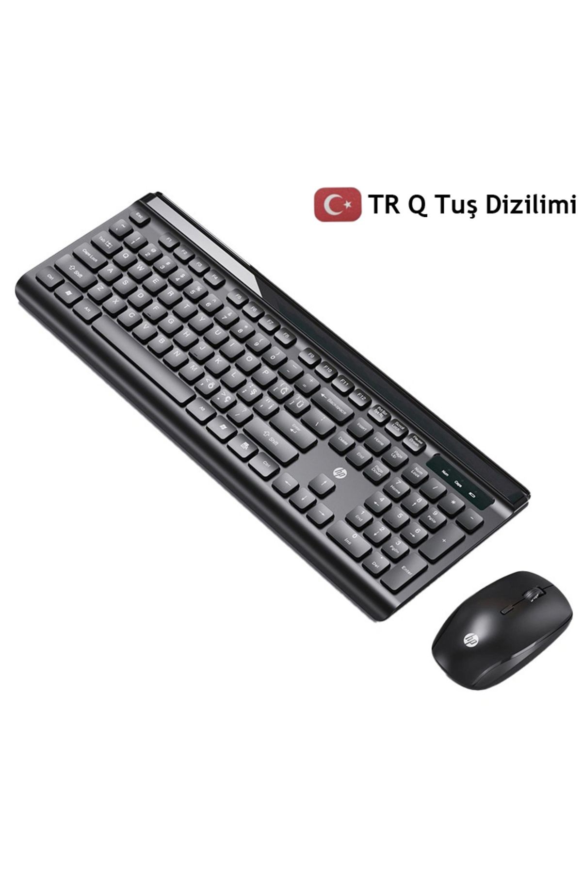 Cs500 Kablosuz Klavye Mouse 2,4g Kablosuz Tak Çalıştır Şık Tasarım Türkçe Q Klavye Siyah Renk