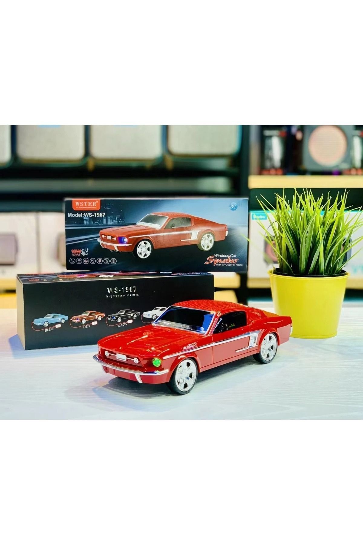 Kablosuz Hoparlör Bluetooth 1967 MUSTANG GT Görünümlü Bluetooth Klasik Araba Hoparlör WS-1967