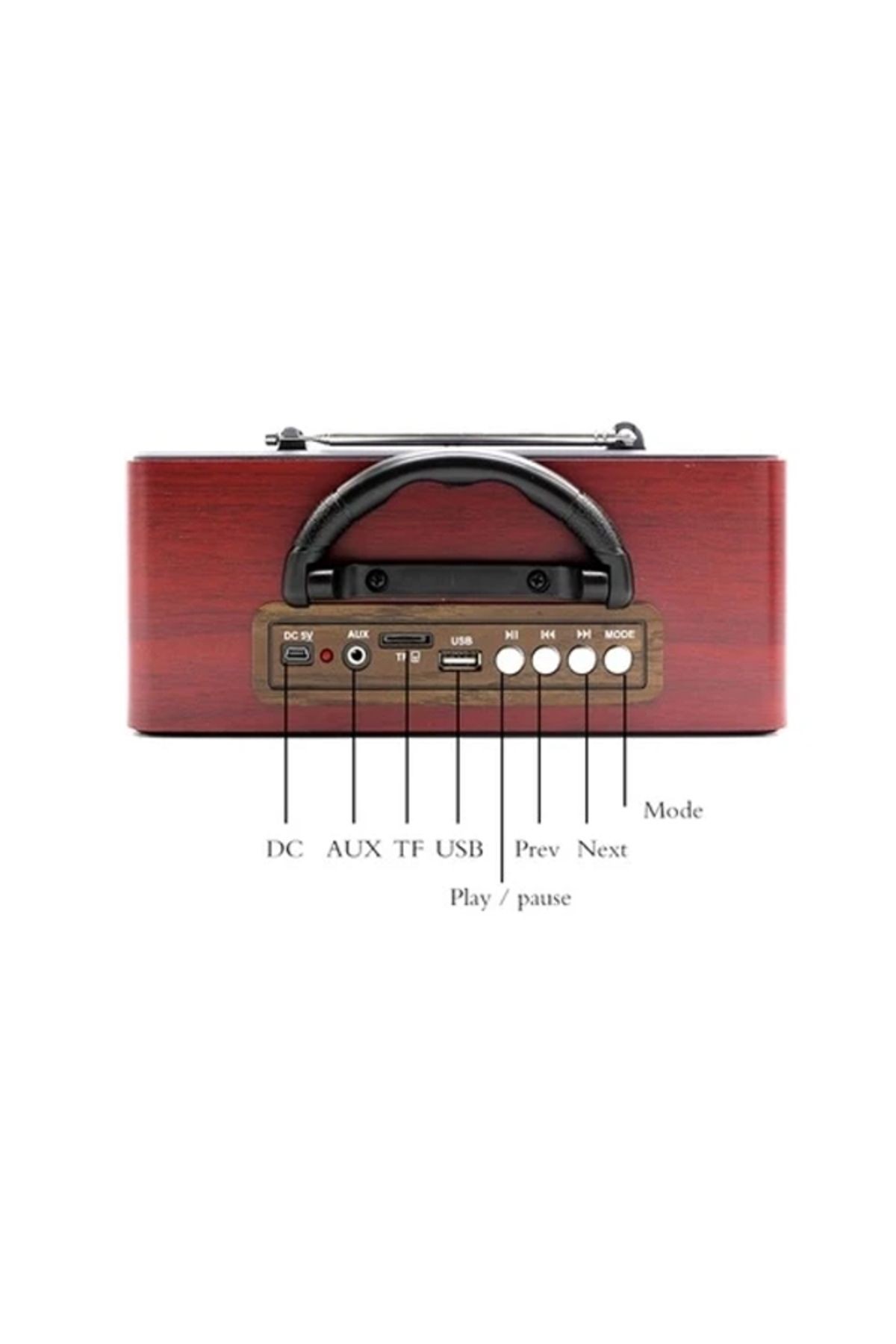 Yeni Nesil Radyo Usb Sd Fm Aux Bluetooth Taşınabilir Müzik Kutusu Retro Şarj Edilebilir M-111bt