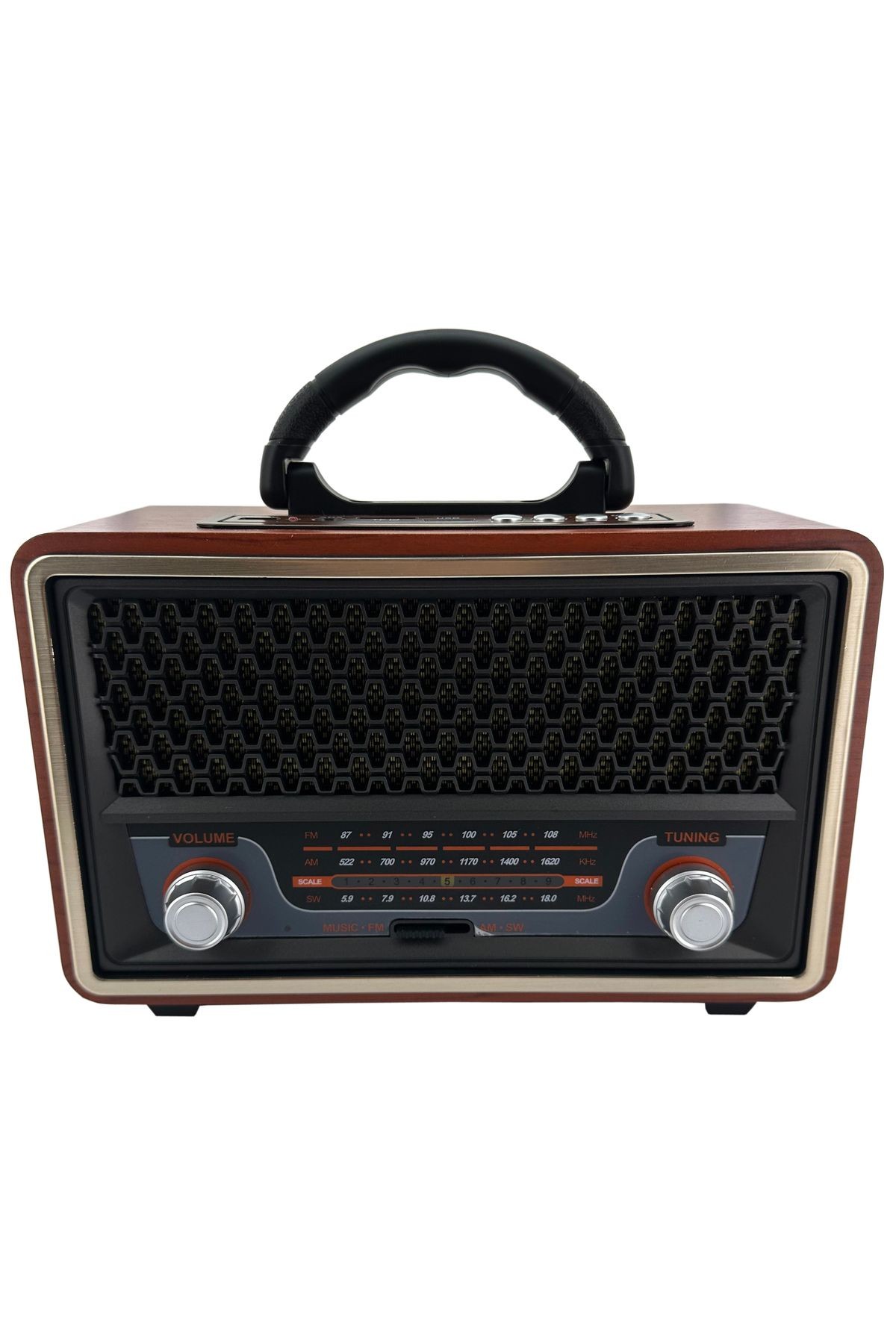 Yeni Nesil Radyo Usb Sd Fm Aux Bluetooth Taşınabilir Müzik Kutusu Retro Şarj Edilebilir M-157bt