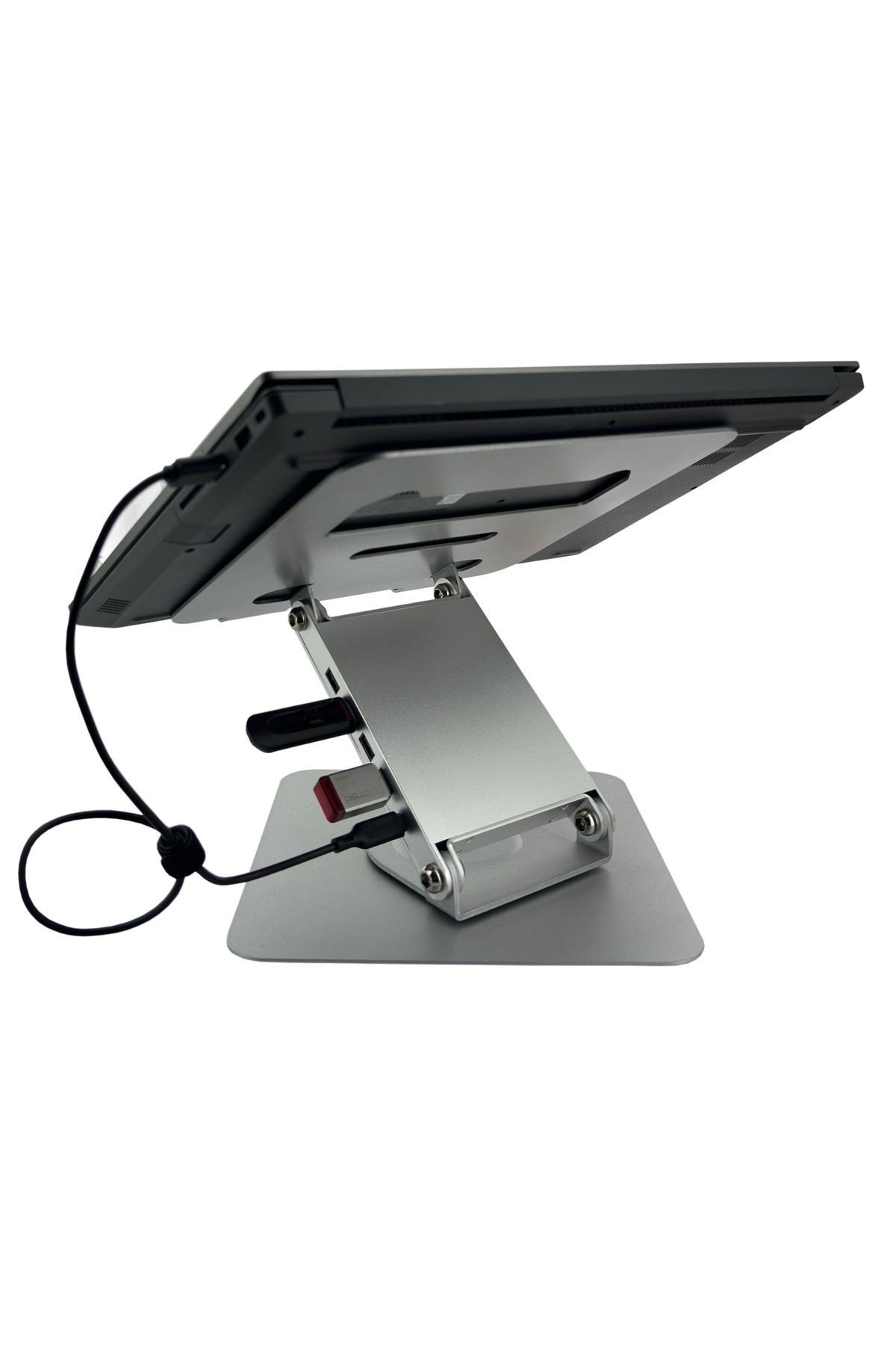 Notebook Stand 4 Adet USB Girişli Profesyonel Stand 360 Derece Döner Yüksekliği Ayarlanabilir A12