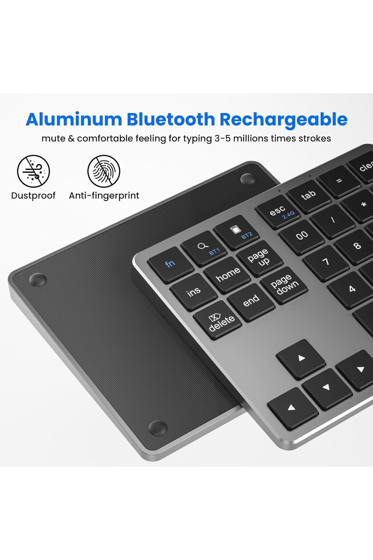 35 Tuşlu Bluetooth Şarj Edilebilir Keypad Mini Sayı Bloğu Dizüstü Bilgisayar ve Laptop Girişi K35