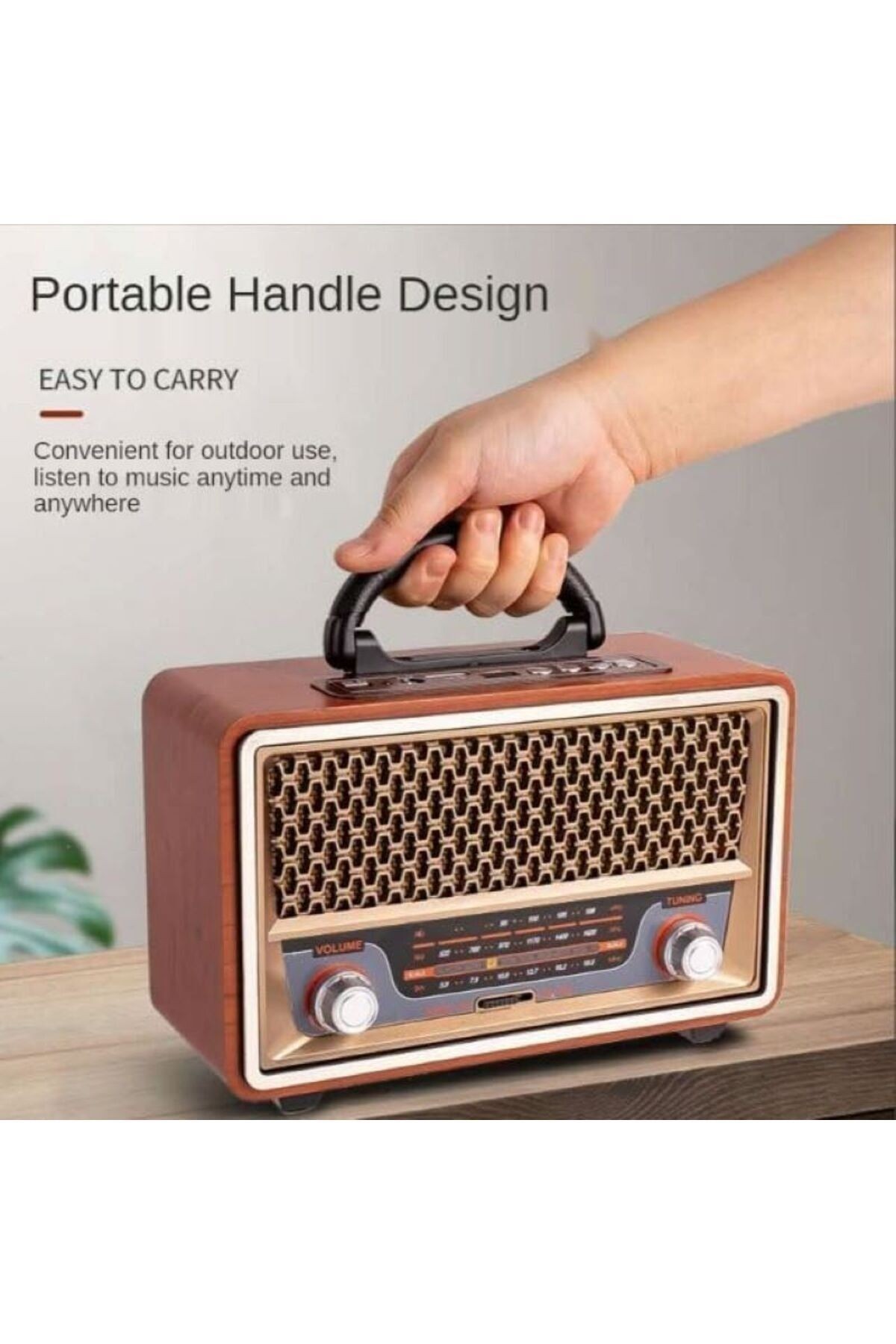 Retro Radyo Bluetooth Speaker Ve Hoparlör Kumandalı USB Girişli Klasik Radyo CV-1570BT