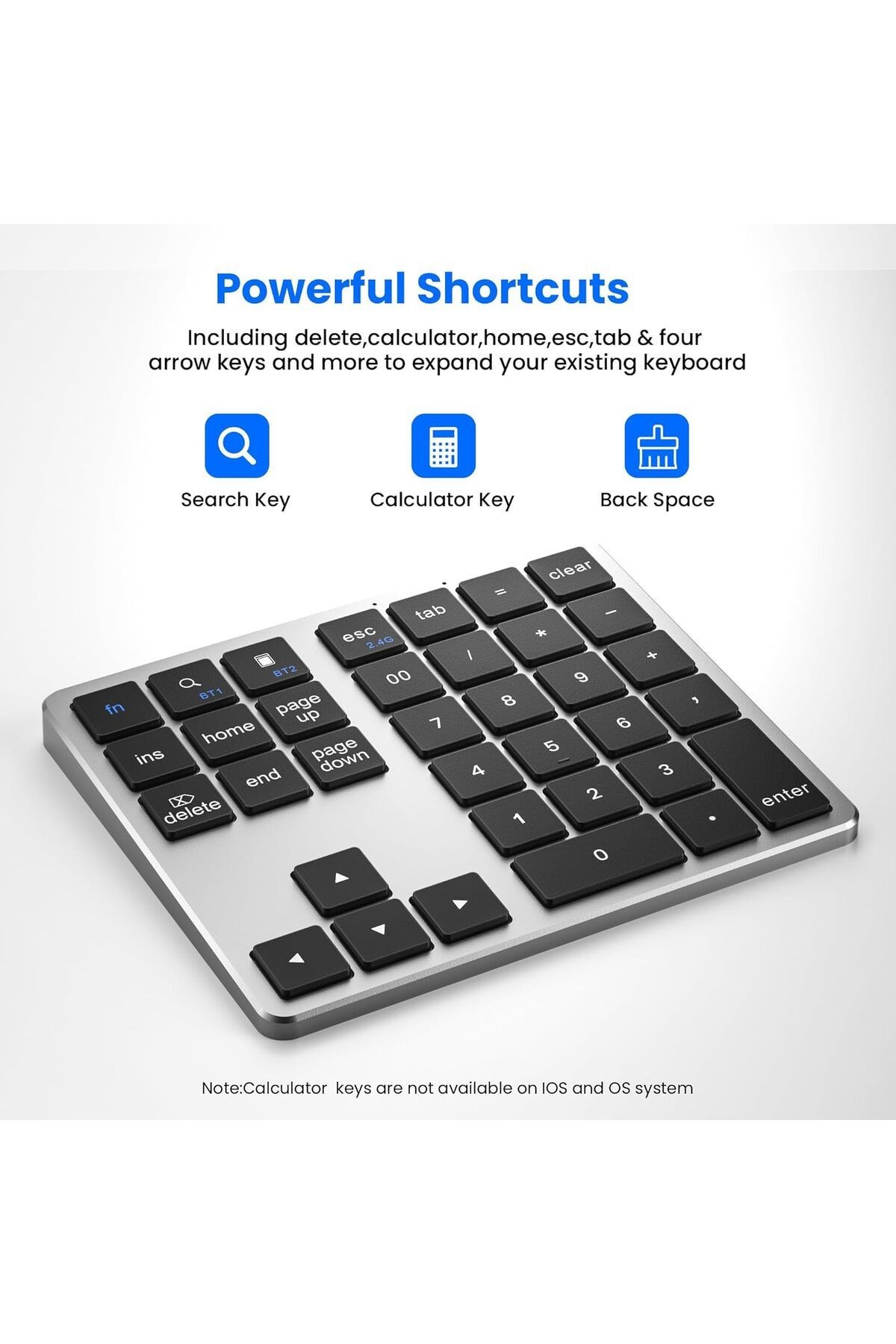 35 Tuşlu Bluetooth Şarj Edilebilir Keypad Mini Sayı Bloğu Dizüstü Bilgisayar ve Laptop Girişi K35