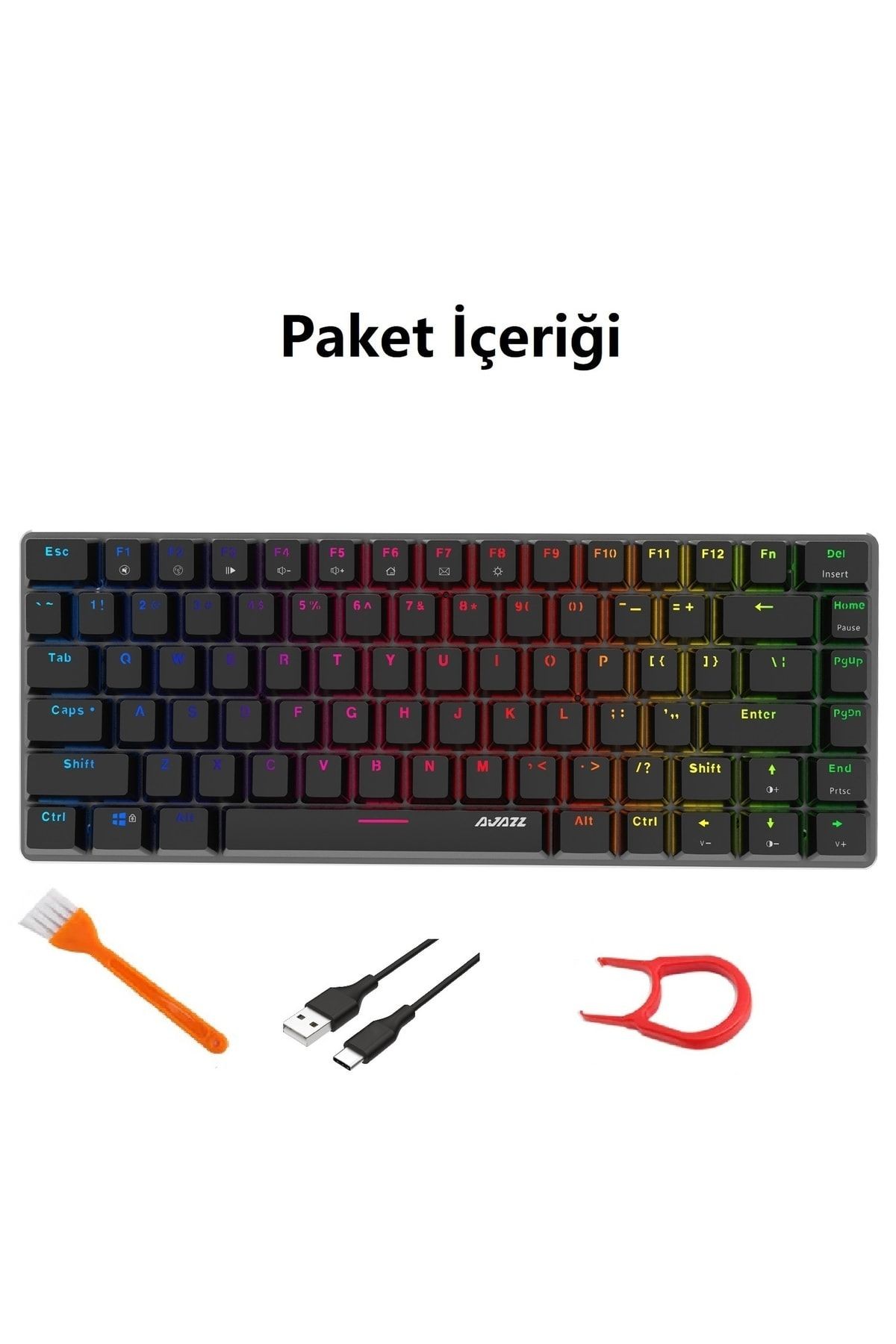 Mekanik Ingilizce Q Klavye Gaming Rgb Mavi Switch Ak33 Aydınlatmalı Edition Mekanik Klavye