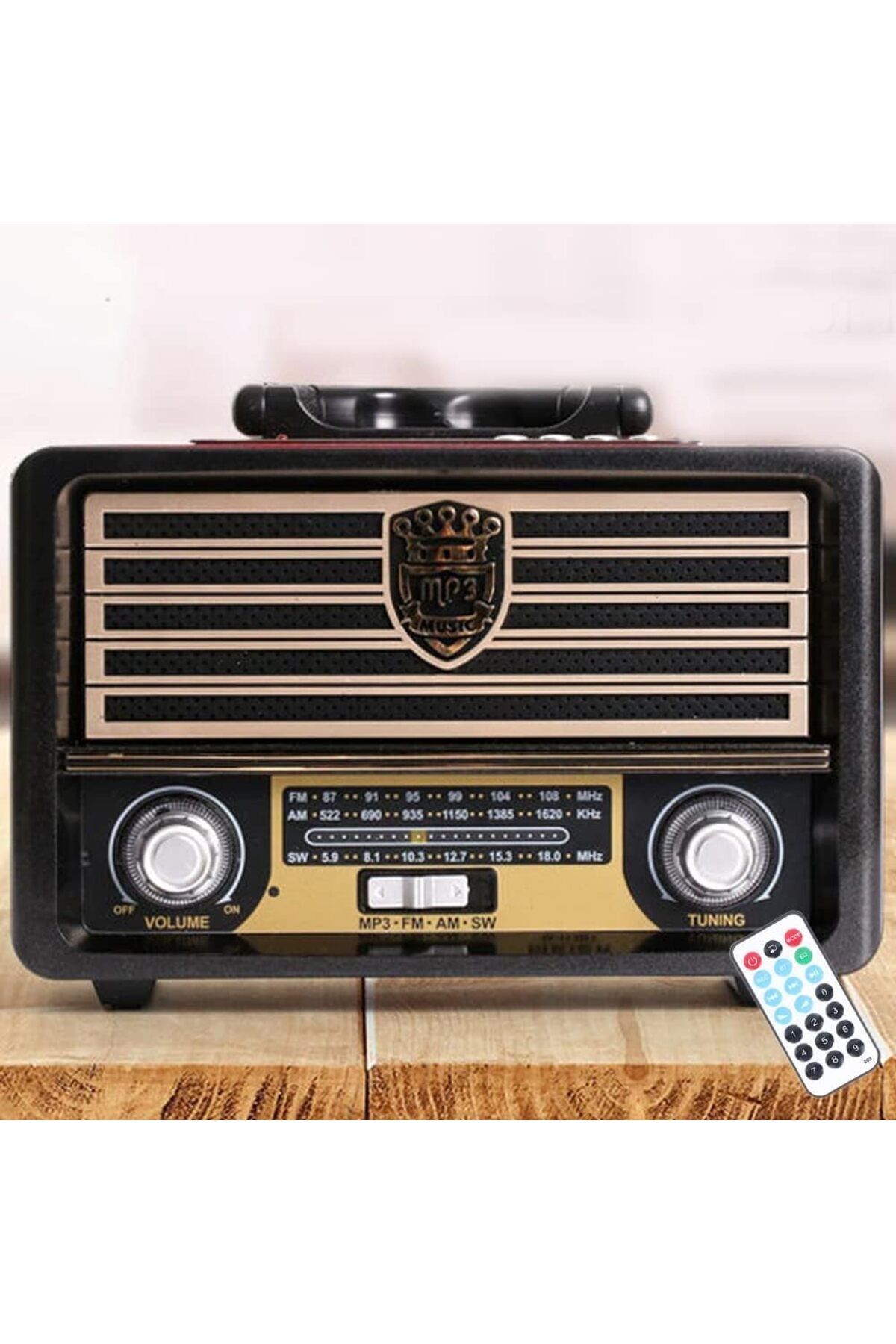 Yeni Nesil Radyo USB SD FM AUX Bluetooth Müzik Kutusu Retro El Tutamaçlı Şarj Edilebilir M113