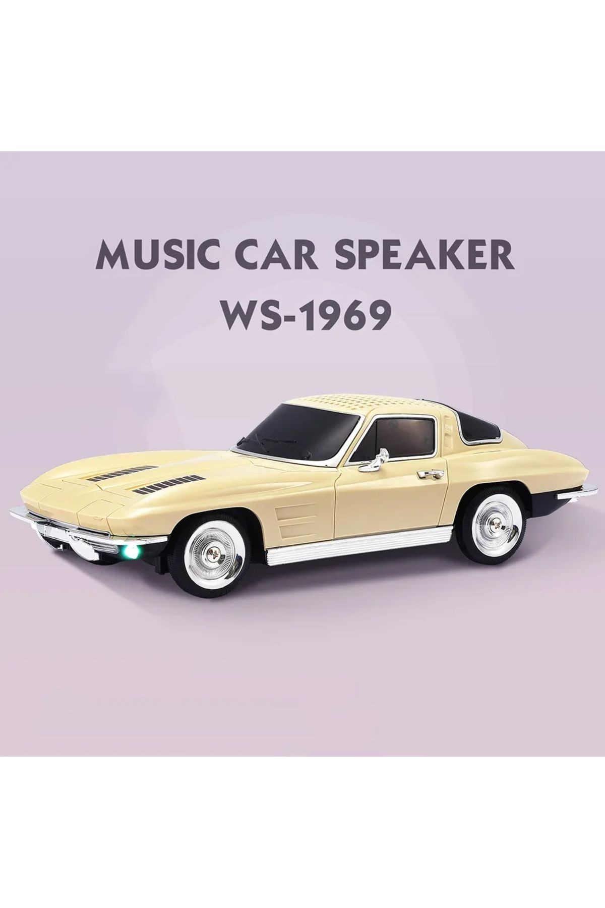 Kablosuz Hoparlör Bluetooth Retro 1963 Chevrolet Corvette Klasik Araba Görünümlü Speaker WS-1969