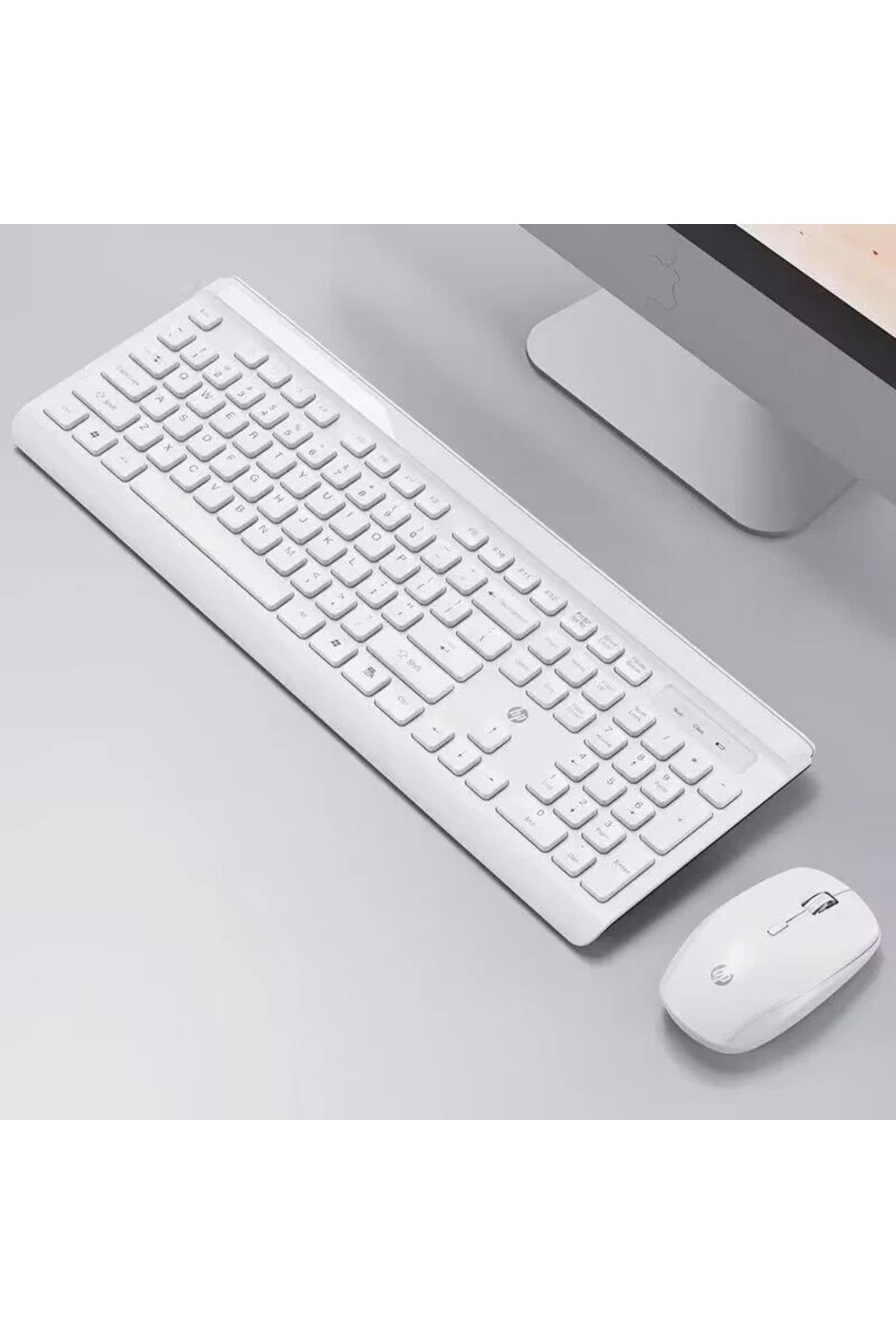 CS500 Kablosuz Klavye Mouse 2,4G kablosuz Tak Çalıştır Şık Tasarım Türkçe Q Klavye Beyaz Renk