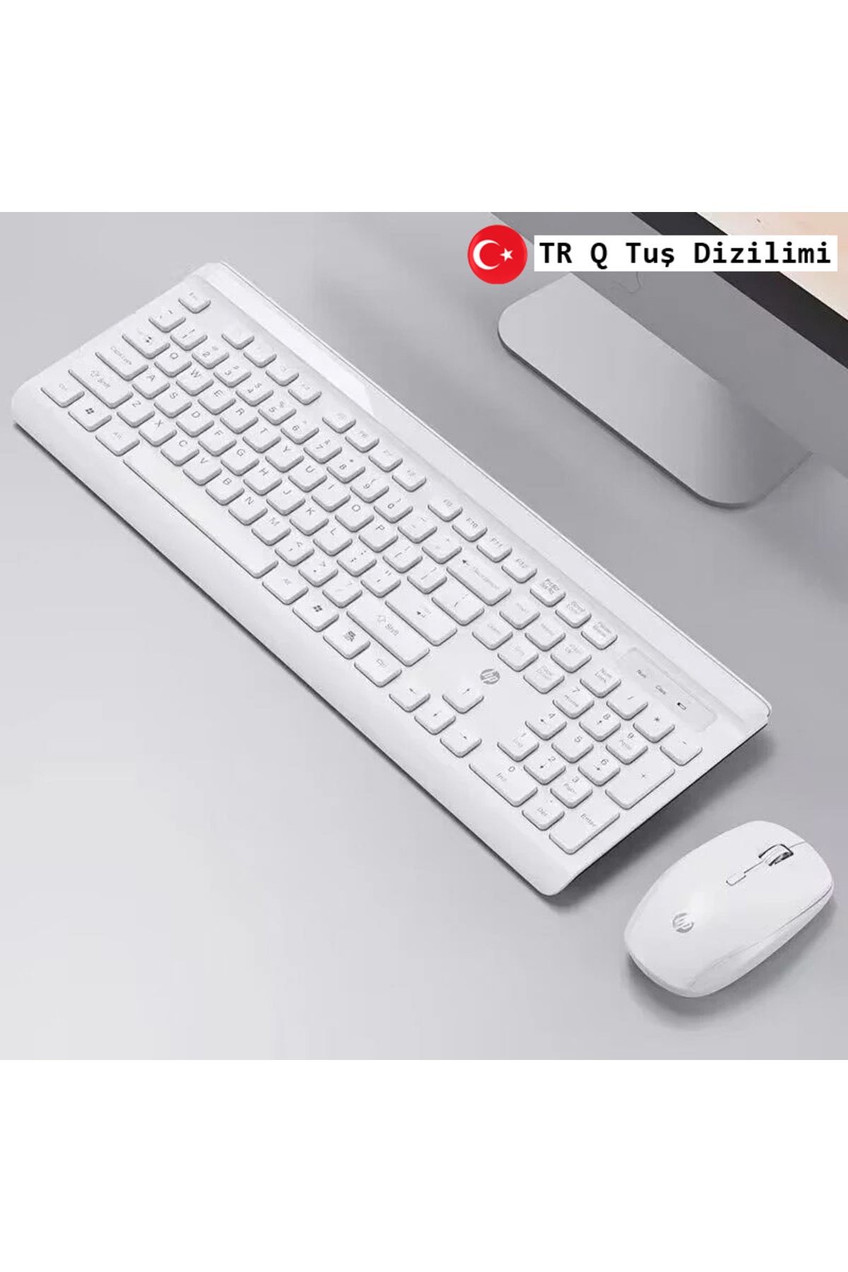 CS500 Kablosuz Klavye Mouse 2,4G kablosuz Tak Çalıştır Şık Tasarım Türkçe Q Klavye Beyaz Renk