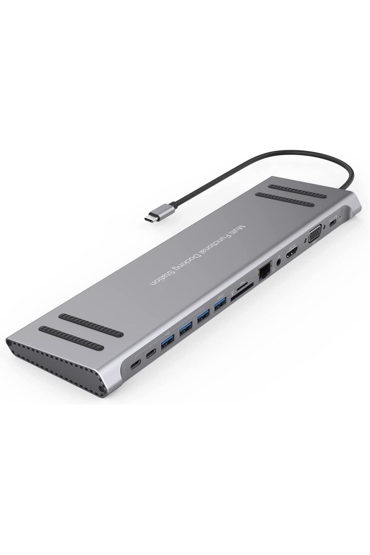 14in1 Type-C to Dock İstasyonu HDMI VGA PD(3.0), 4 * USB, 2 * USB C, 10 / 100M Gigabit Adaptör 9199A