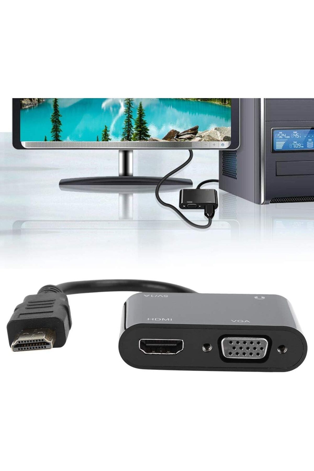 1080p 2in1 Hd'den Vga Hdmi To Vga Dönüştürücü Projeksiyon Hd Ürünleri Vga Ürünlerini Bağlama Zr724