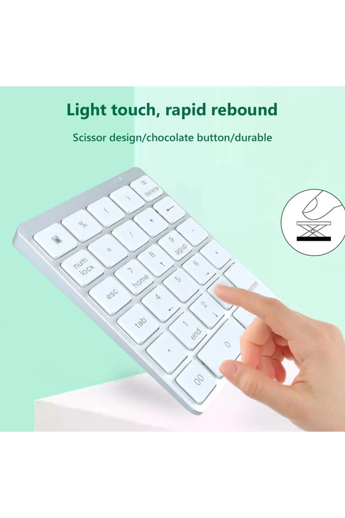 28 Tuşlu Macbook Notebook Uyumlu Bluetooth Kablosuz Numerik Klavye Tuş Takımı Mini Keypad