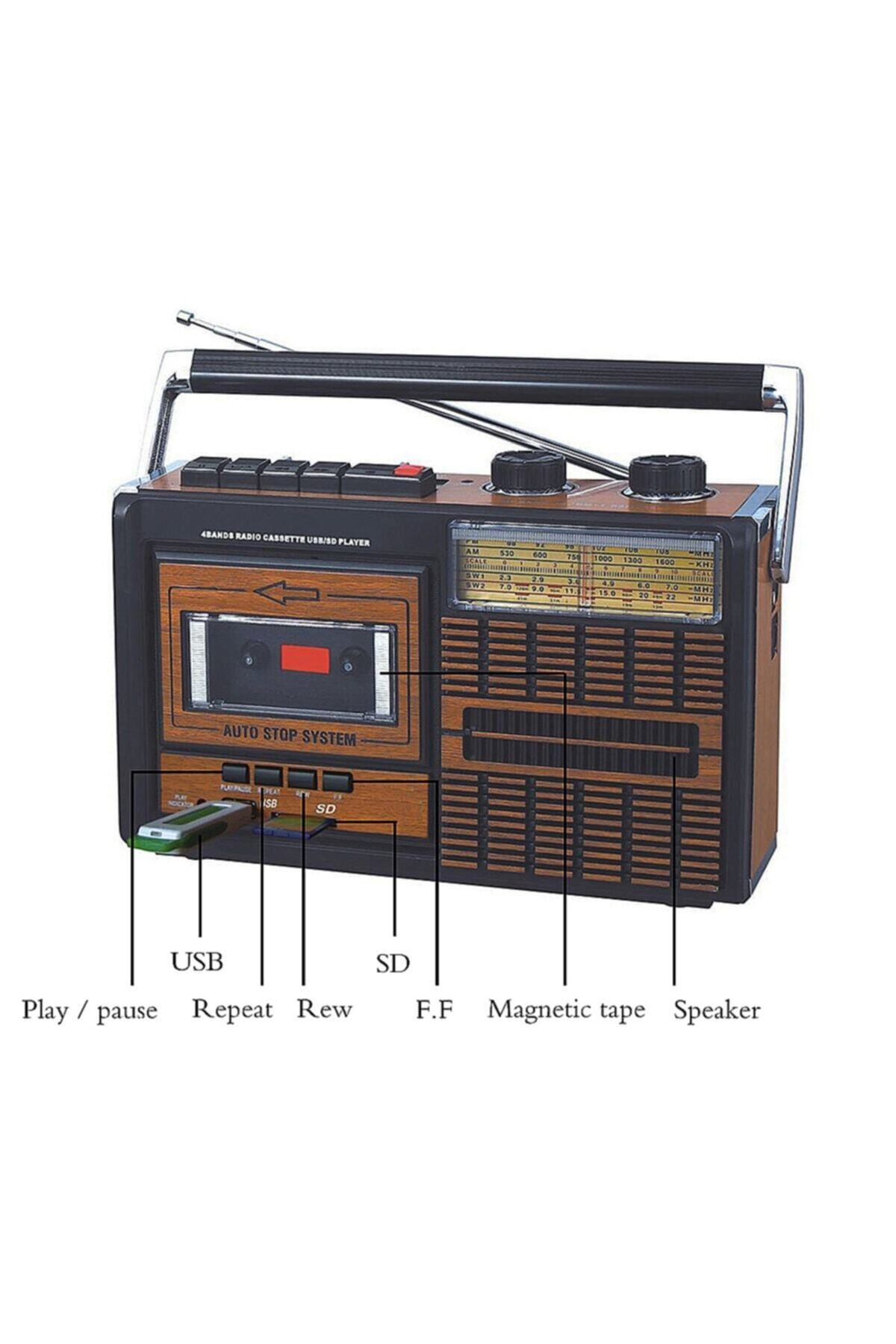 Yeni Nesil Usb Sd Fm Radyolu Kaset Çalar Bluetooth Müzik Kutusu