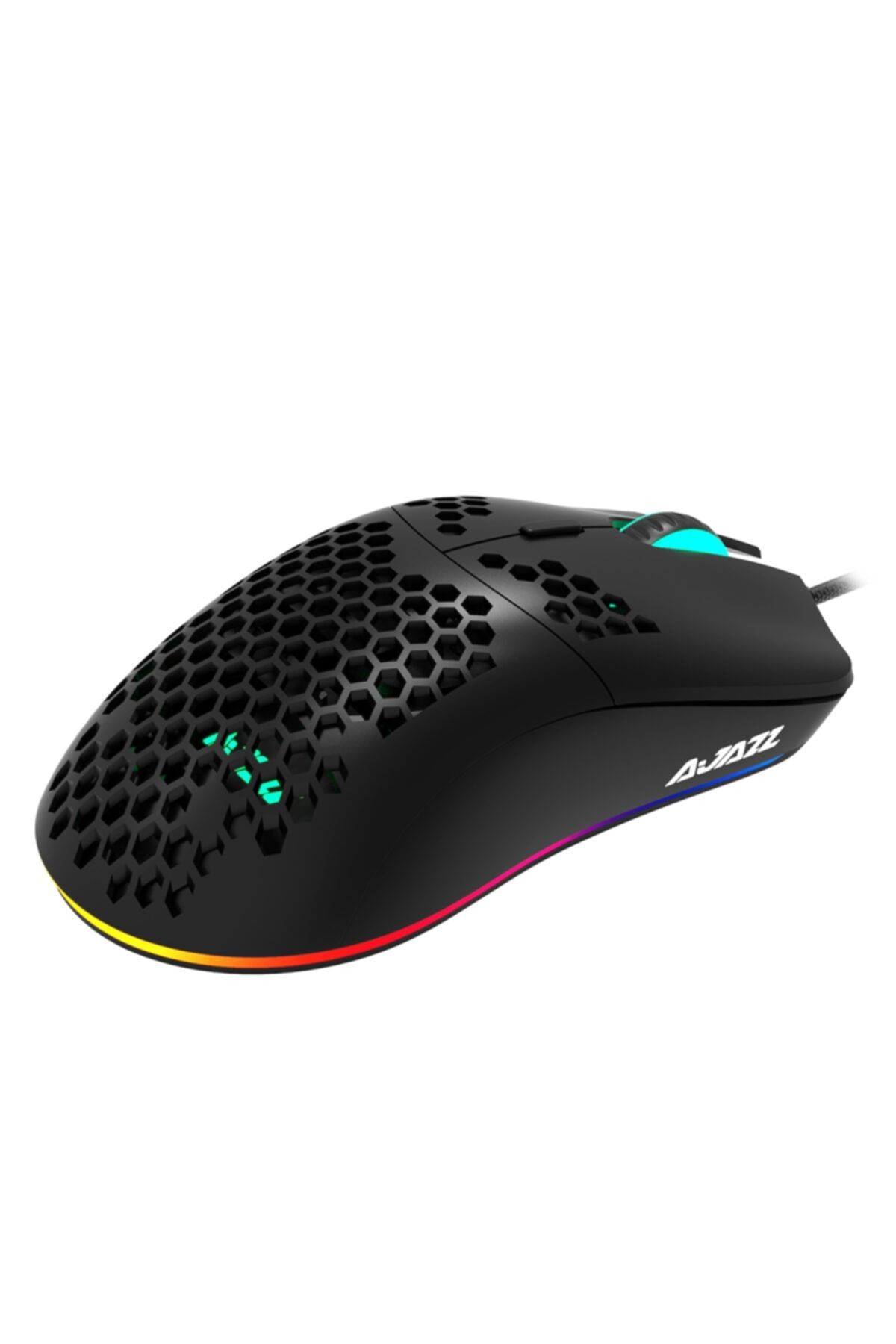 Aj390r Kablolu Işıklı Rgb Ultra Hafif 10.000 Dpı Oyuncu Mouse Siyah