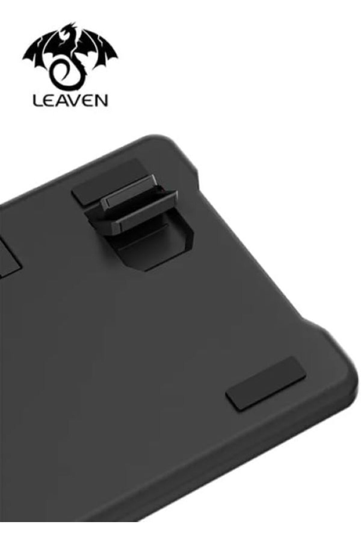 Leaven K610 Mini Kablolu Mekanik RGB Işıklı Klavye 61 Tuşlu Kırmızı Switch Q Klavye 10cm x 29cm