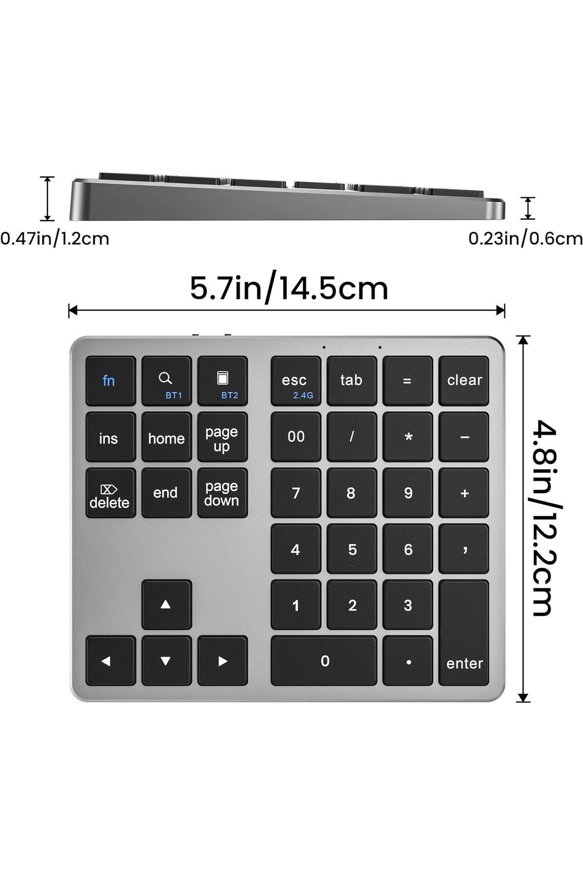 35 Tuşlu Bluetooth Şarj Edilebilir Keypad Mini Sayı Bloğu Dizüstü Bilgisayar ve Laptop Girişi K35