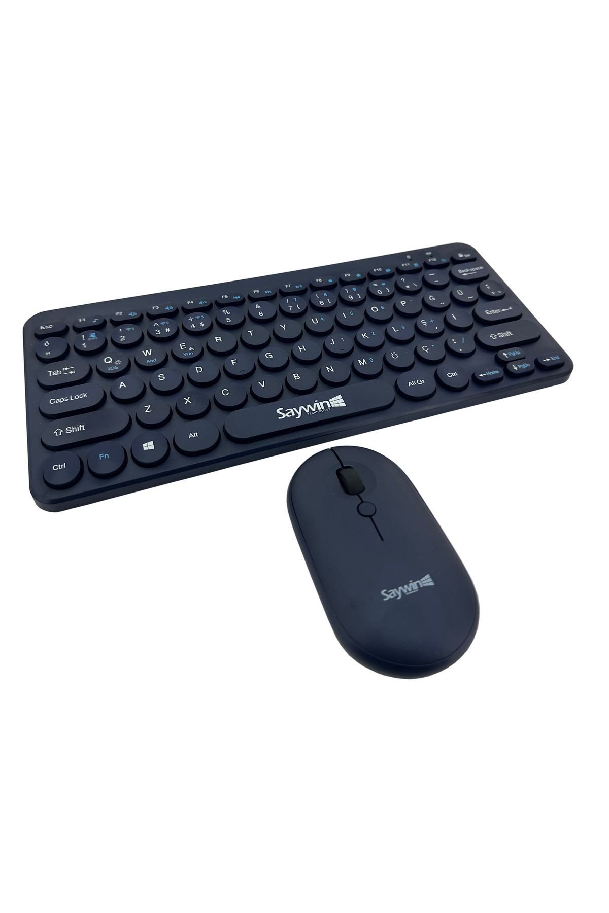 Bluetooth Klavye Mouse Set Yuvarlak Tuşlu Türkçe Q Taşınabilir Kablosuz Klavye SW-500