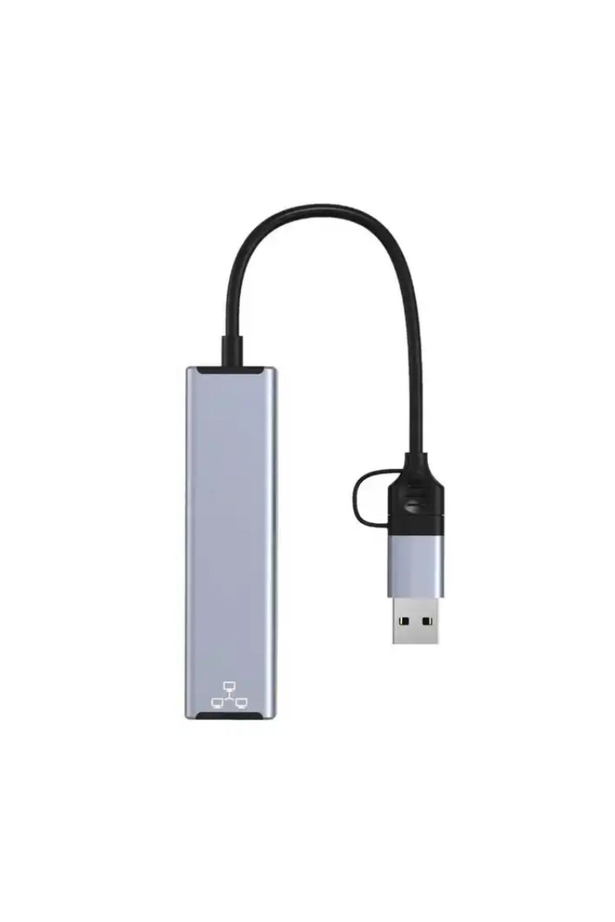 Gigabit Type-c To Ethernet Rj45 Çift Uçlu Usb-a To Rj45 Kablolu Internet Dönüştürücü 100 Mbps Hc72q