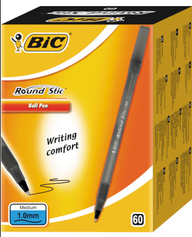 Bic Tükenmez Kalem Round Stick Siyah 60'lı