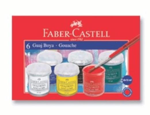Faber Castell Guaj Boya Şişe 6 Renk 15 Ml