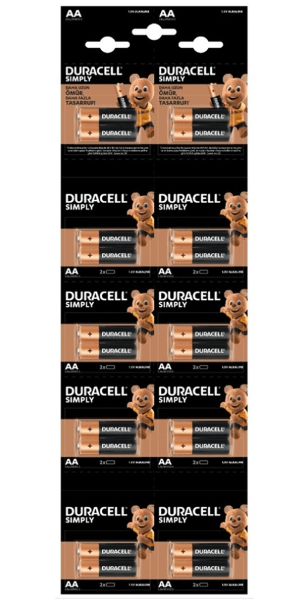 Duracell Aa Alkalin Pil 20 Li Paket