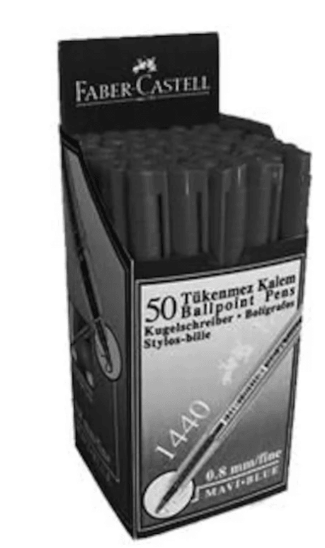 Faber Castell Tükenmez Kalem 0.8 MM Bilye Uç Siyah 1440 50'li