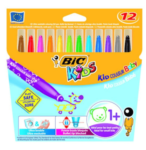 Bic Kids Kid Couleur Baby Ultra Yıkanabilir Keçeli Boya 12'li