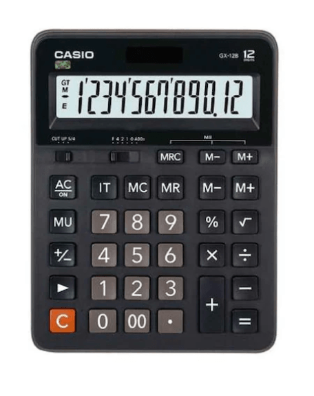 Casio GX-12B-BK 12 Hane Hesap Makinesi