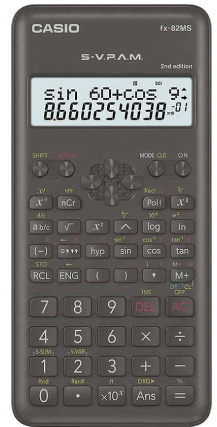Casio FX-82MS 2. Versiyon Bilimsel Fonksiyonlu 12 Hane Hesap Makinesi