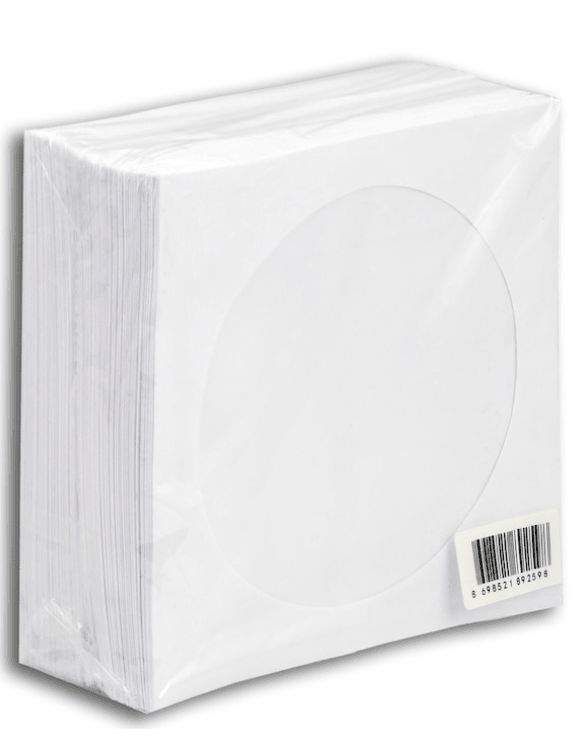 Cd & Dvd Zarfı Beyaz Pencereli 100 Lü