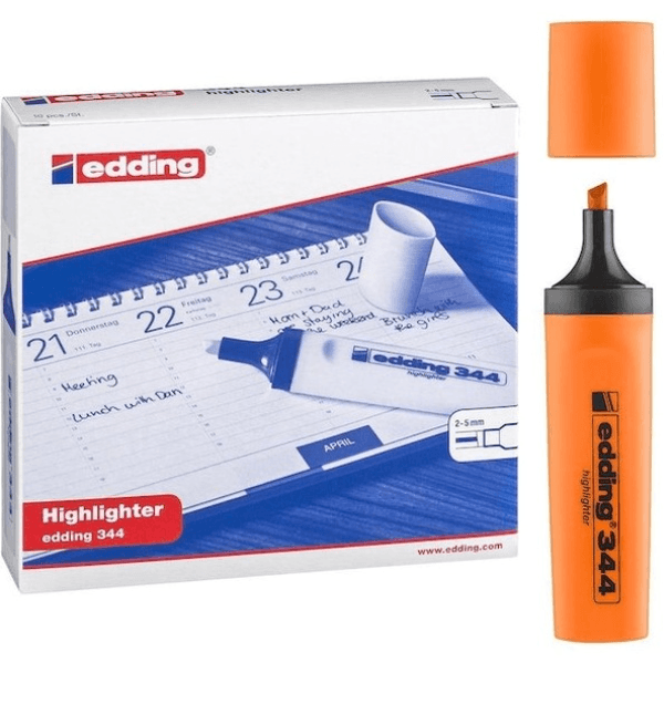 Edding Fosforlu Kalem E-344 Turuncu 10 Lu