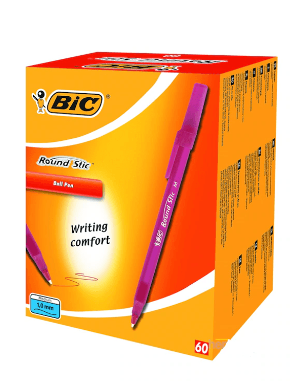 Bic Tükenmez Kalem Round Stick Kırmızı 60'lı