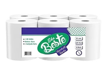Hareketli Çift Katlı Kağıt Havlu 21 cm 43 mt  6 Adet - 2,5 kg