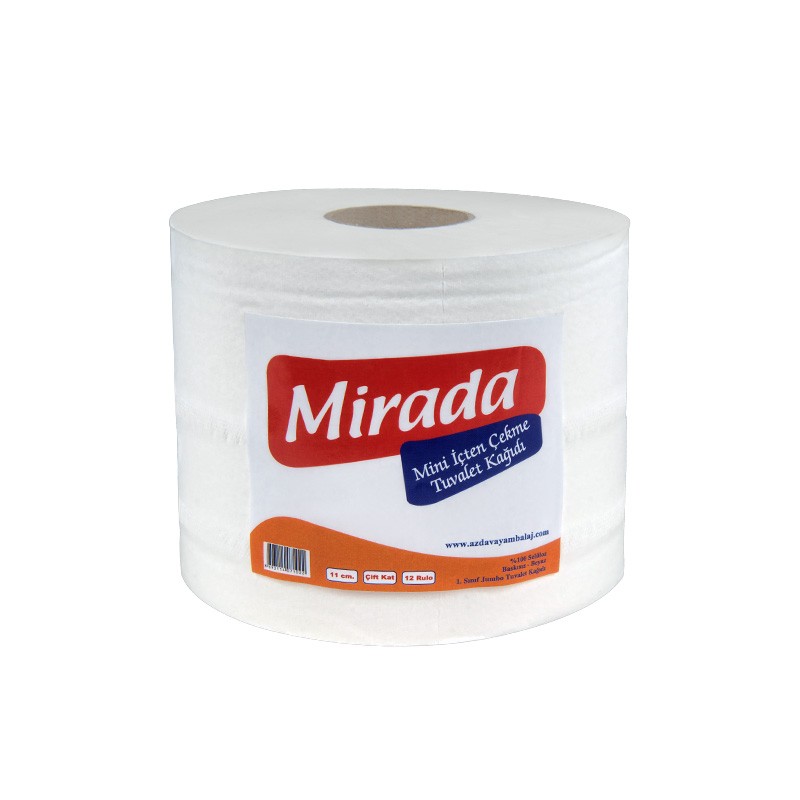 Mini İçten Çekmeli Tuvalet Kağıdı 500 Yaprak 100 mt  5 kg - 12 Adet