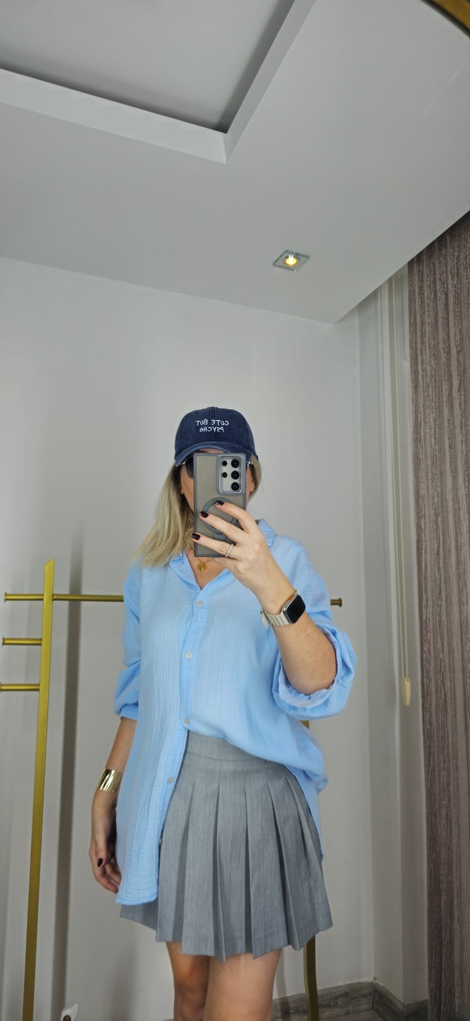 BABY BLUE  OVERSİZE GÖMLEK