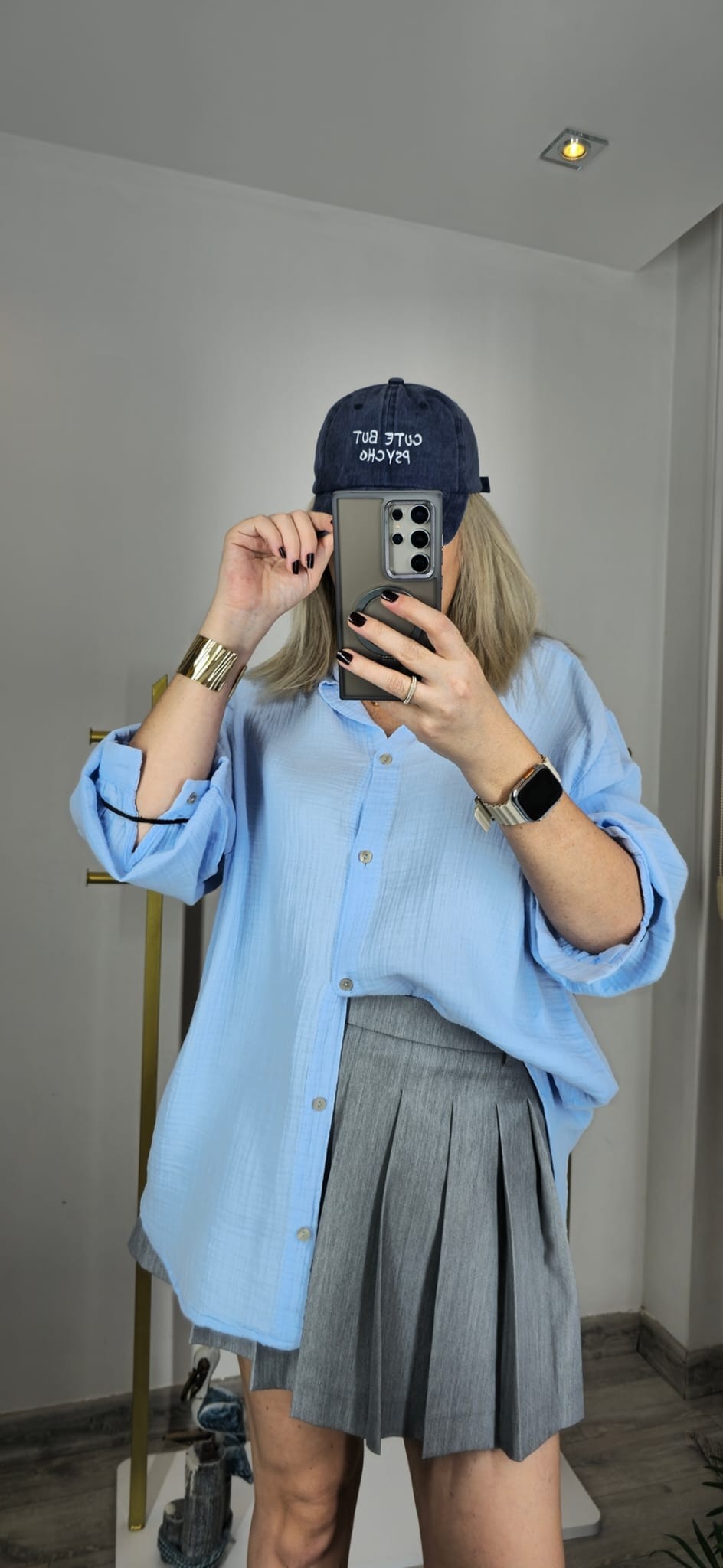 BABY BLUE  OVERSİZE GÖMLEK