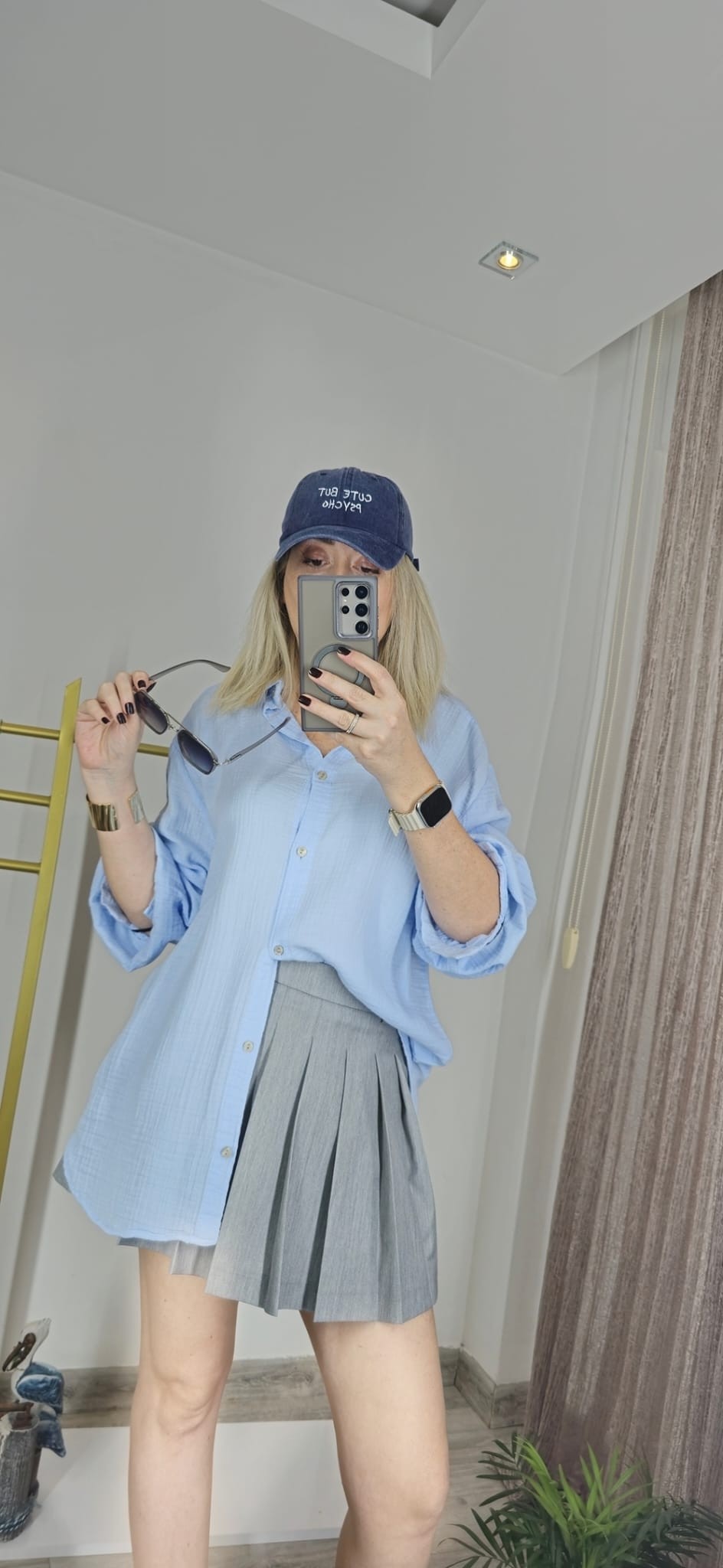 BABY BLUE  OVERSİZE GÖMLEK