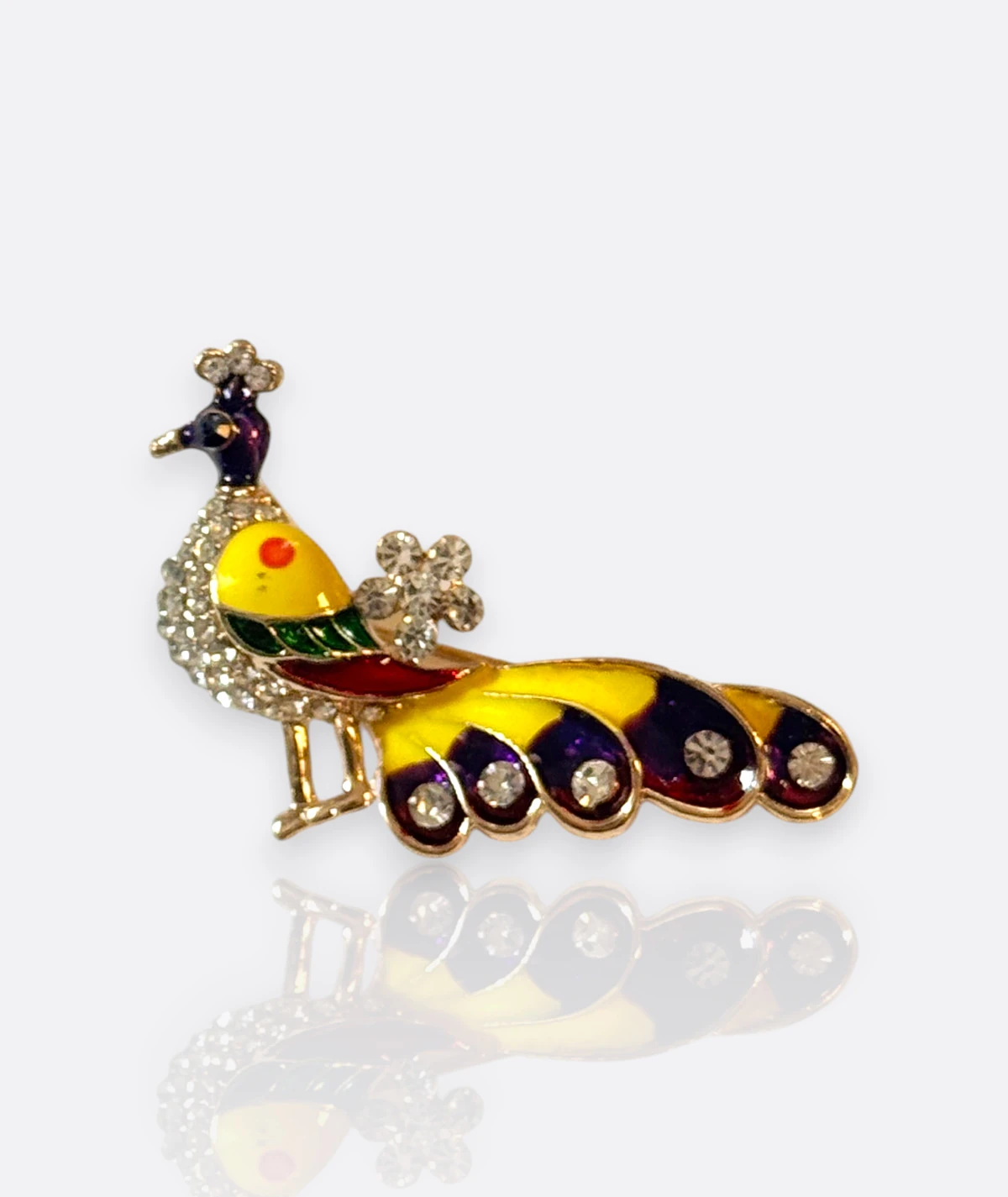 Tavus Kuşu Broş – Taş Detaylı Vintage Takı