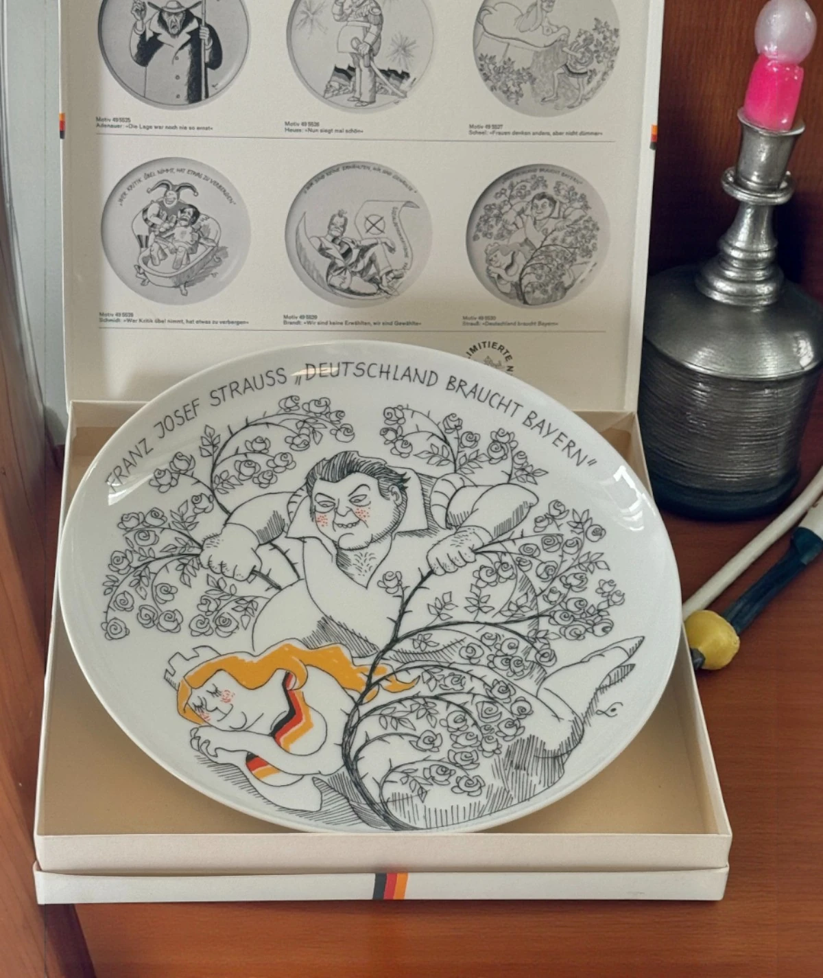 Rosenthal “Teller-Satire” – Ernst Maria Lang (Franz Josef Strauss) – Limitierte Edition Tabak