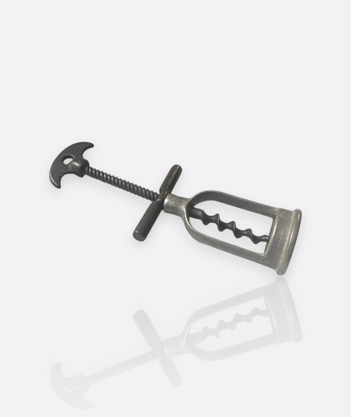 Antika Metal “Bat Wing” Tirbuşon – 20. Yüzyıl Başları, Avrupa (Wing Handle Corkscrew)