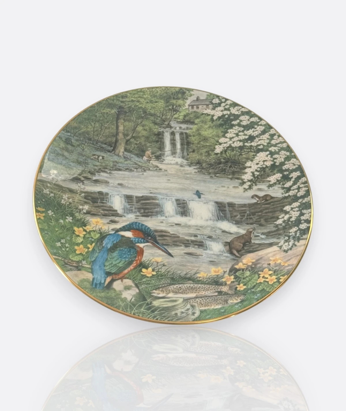 Franklin Mint “Woodland Falls” – 1987 Limited Edition Bone China Tabak