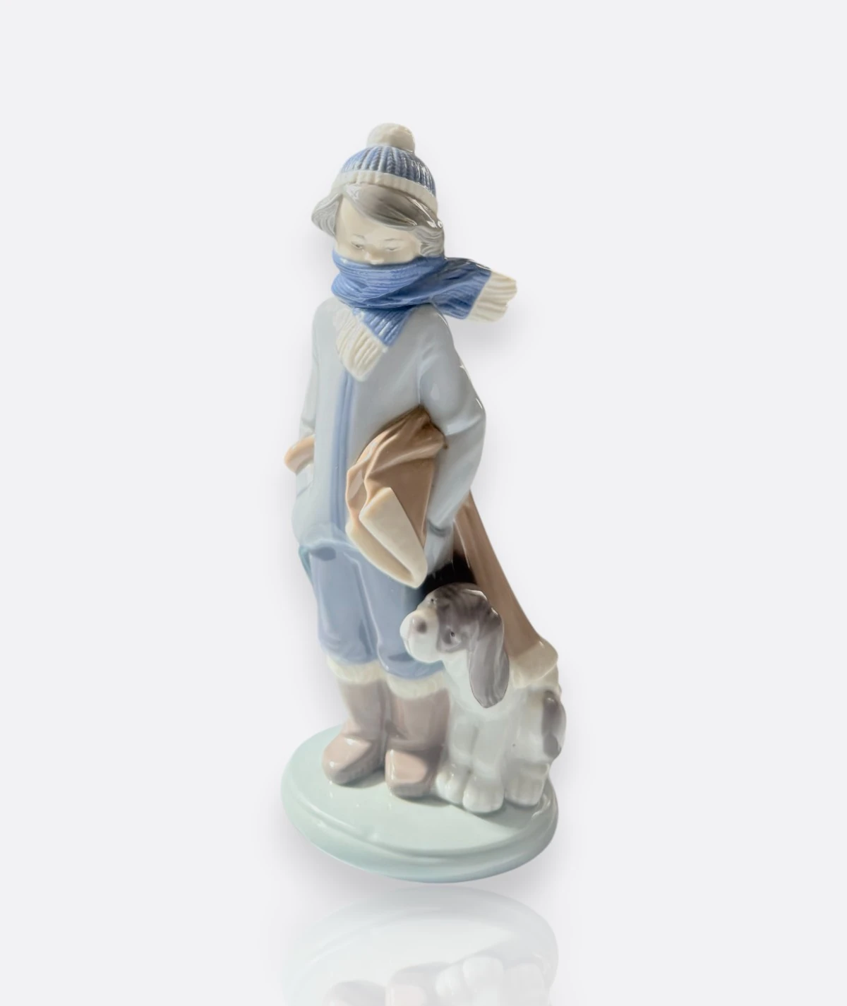 Lladró –  Porselen Figür “Winter Boy with Dog” (1983)