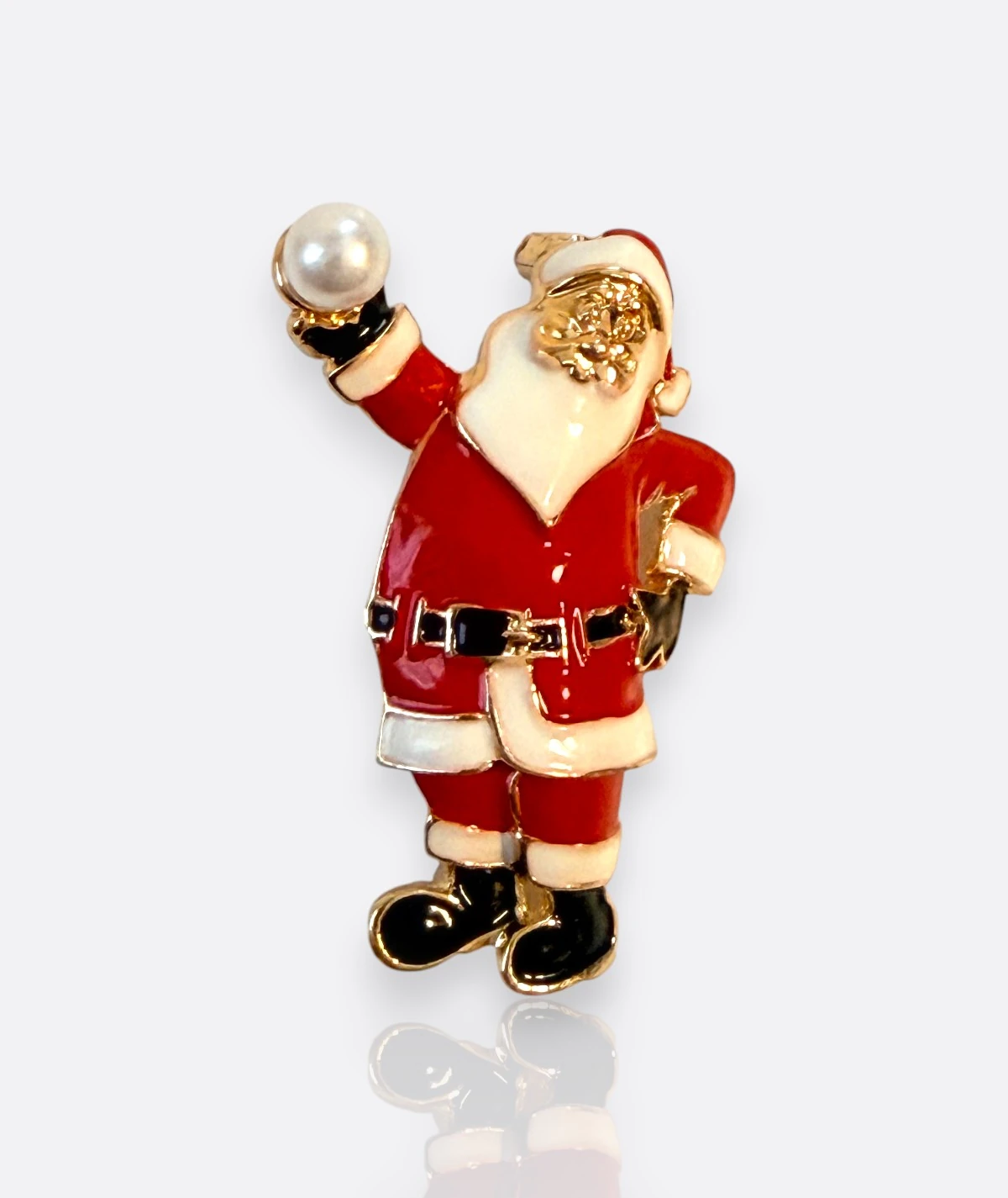 Noel Baba Figürlü Mine Broş – Yılbaşı Temalı