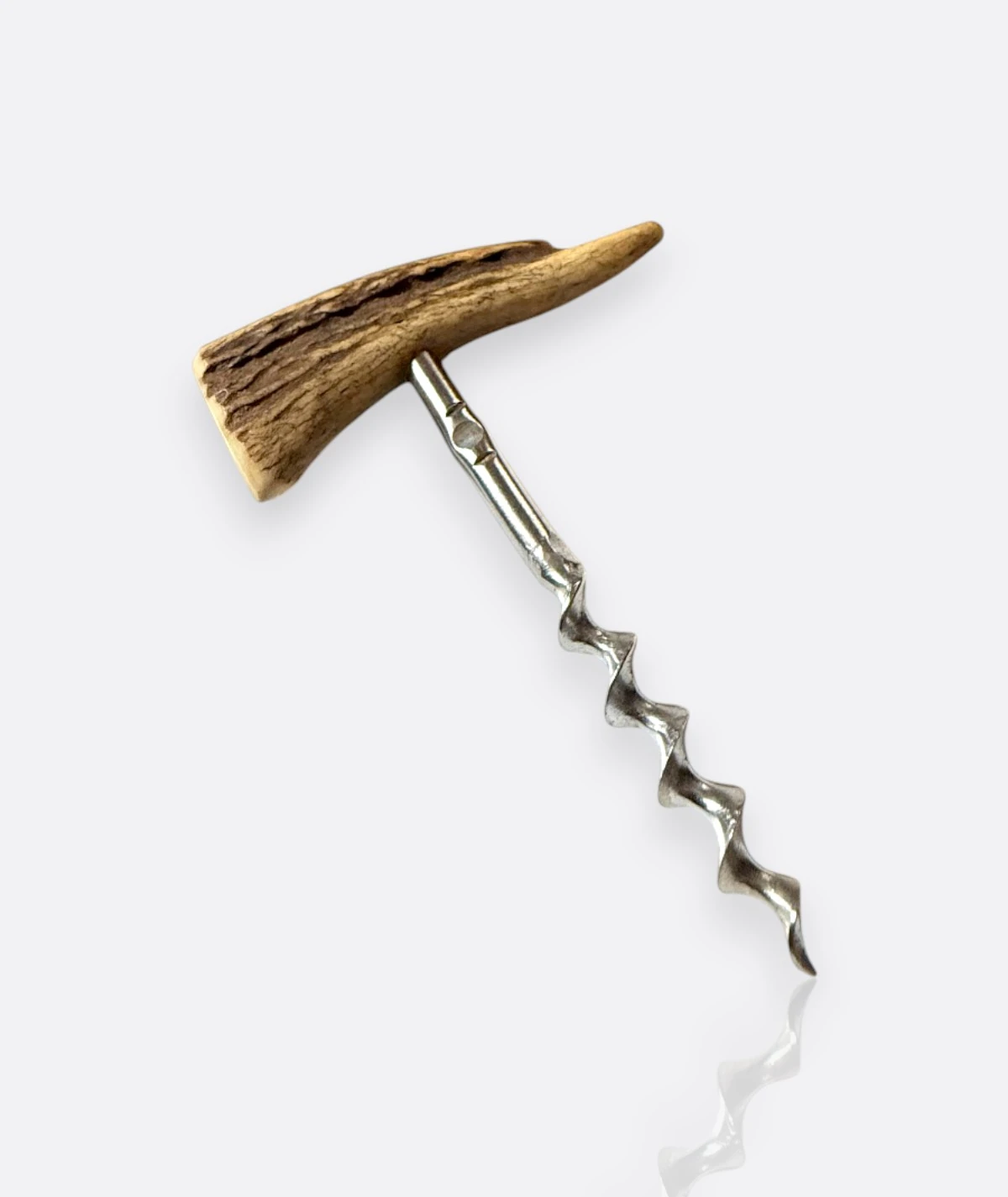 Geyik Boynuzu Saplı Vintage Tirbuşon – Doğal Antler Handle Corkscrew